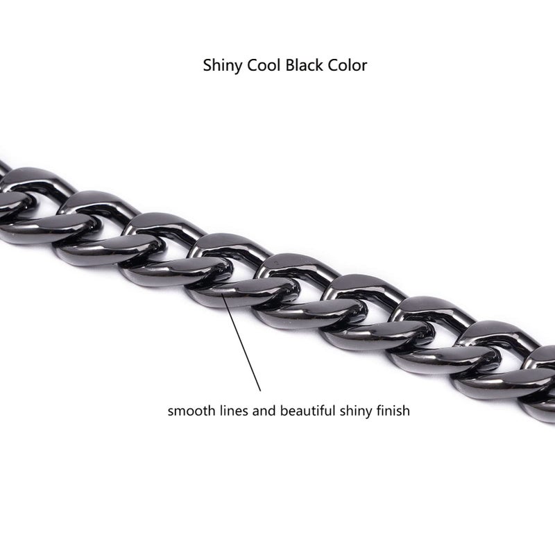 Xiazw Medium Size Fabulous Metal Shoulder Crossbody Purse Strap Replacement Bag Chain Accessories (18  Black) - Image 3